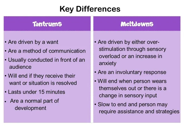 Differences between Tantrum and Meltdown