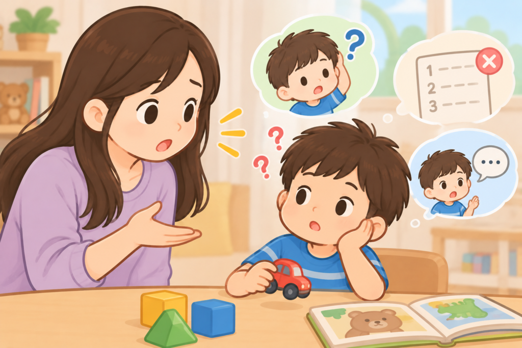 Active listening in children during a conversation with a parent.